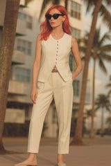 Pantalón tobillero cinturón