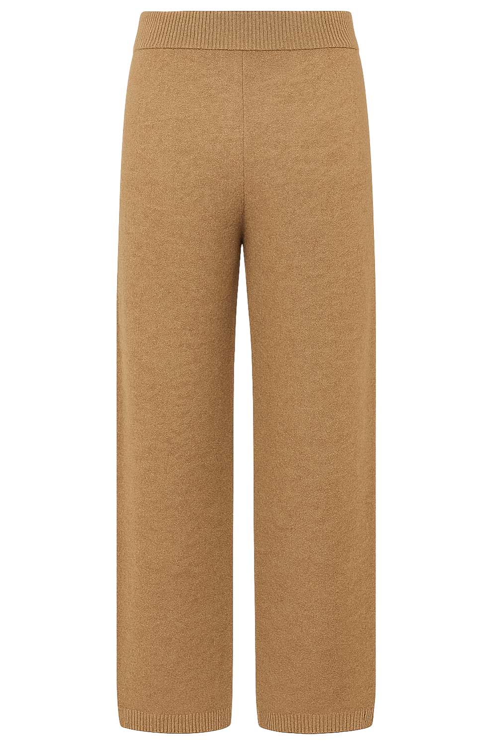 Pantalón de punto fit recto, cintura media con pretina elástica y rib en bajo.