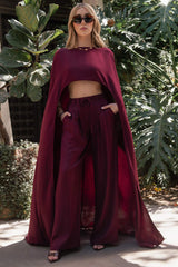 Pantalón wide leg con lazo cintura