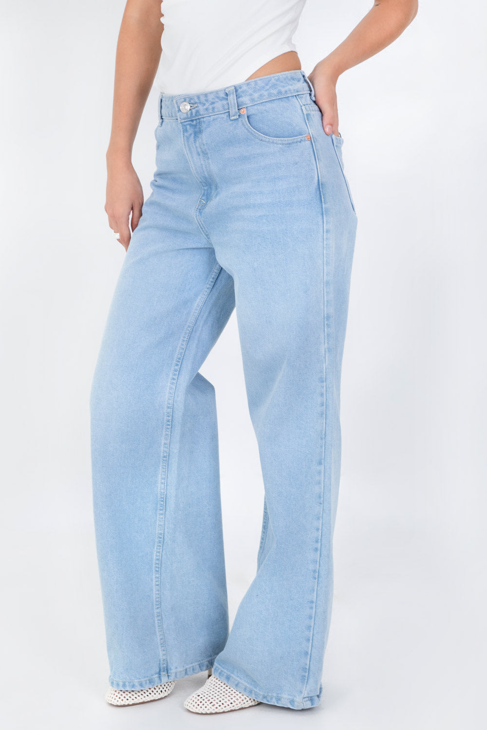 Vaqueros Rectos Zara Vaqueros Tiro Alto Tiro Alto Pantalon Fluido