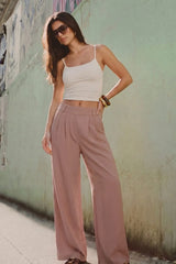 Pantalón wide leg fit pinzas frontales