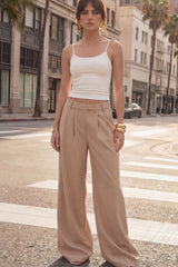 Pantalón wide leg fit pinzas frontales