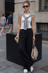 Pantalón wide leg fit pinzas frontales