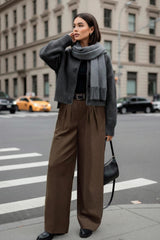 Pantalón wide leg pinzas