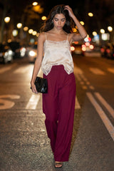 Pantalón wide leg pinzas