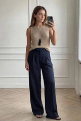 Pantalón wide leg pinzas