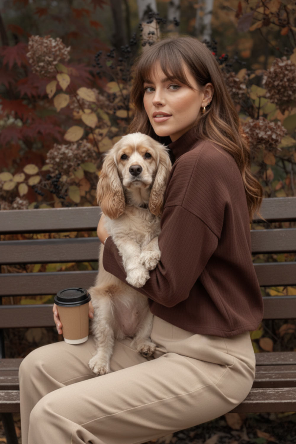 Jersey canalé de punto, fit oversized, cuello alto y manga larga amplia con hombro caído.