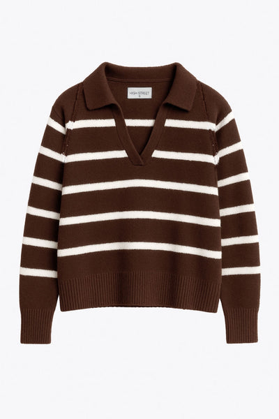 Sweater rayas cuello polo