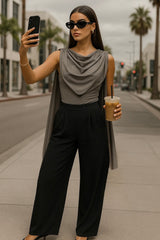 Top ajustado corto detalle decorativo con plisados