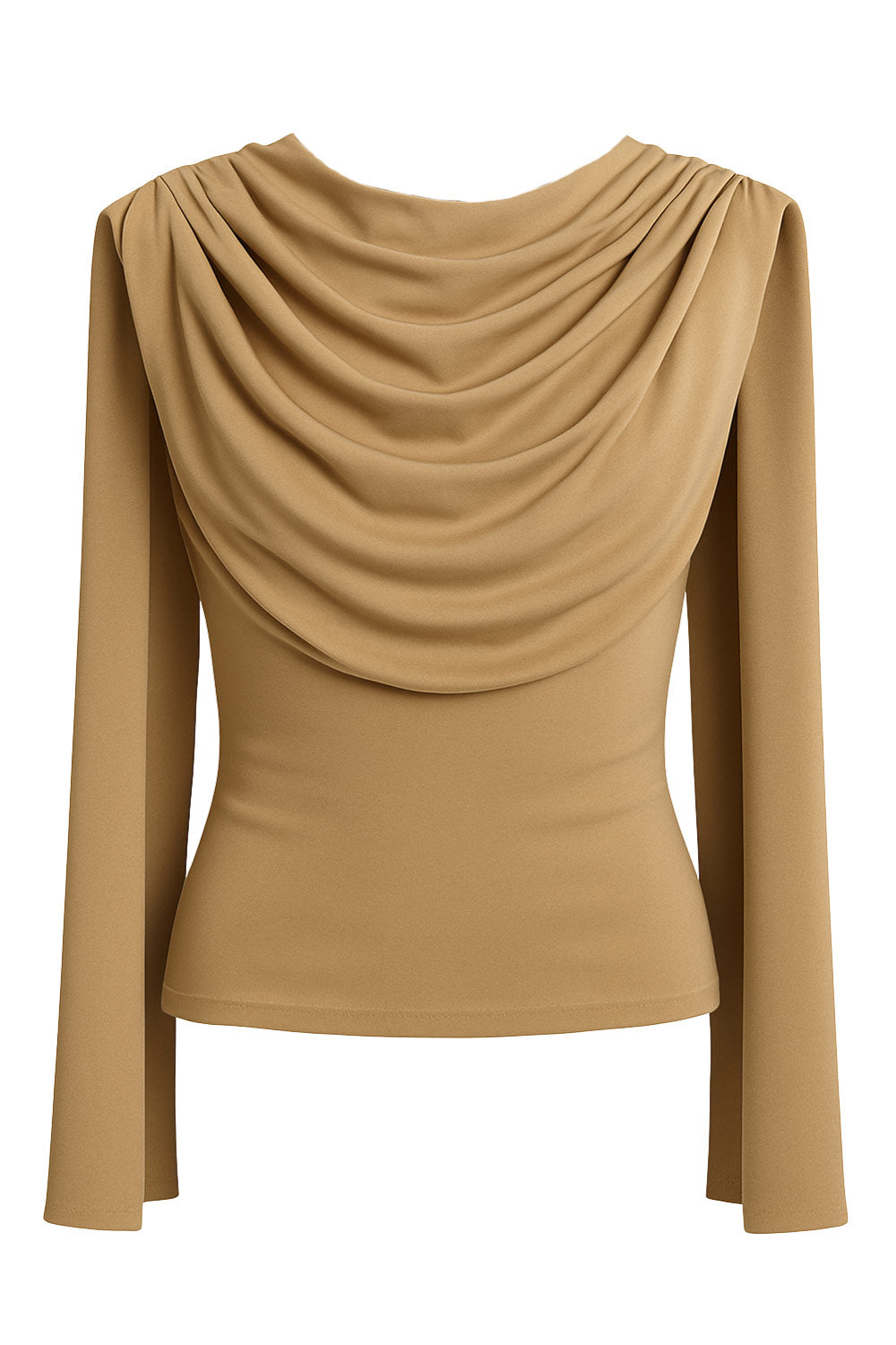 Top de fit ajustado, sin mangas, cuello redondo y detalle decorativo frontal con plisados en hombros.