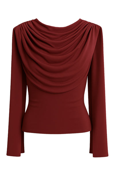 Top de fit ajustado, sin mangas, cuello redondo y detalle decorativo frontal con plisados en hombros.