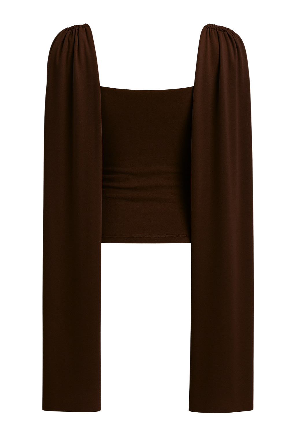 Top de fit ajustado, sin mangas, cuello redondo y detalle decorativo frontal con plisados en hombros.