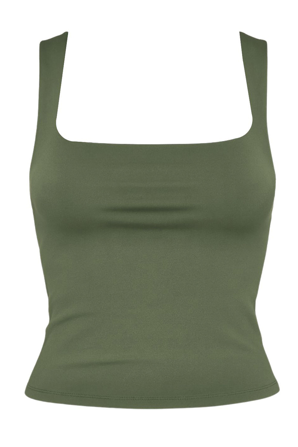 Top básico de fit ajustado, sin mangas y escote cuadrado.