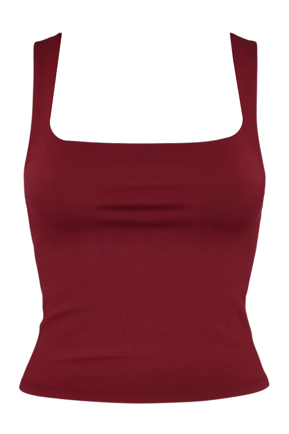 Top básico de fit ajustado, sin mangas y escote cuadrado.