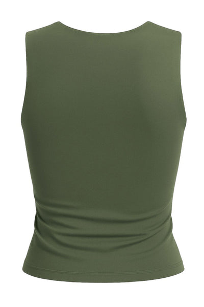 Top básico de fit ajustado, sin mangas y escote cuadrado.