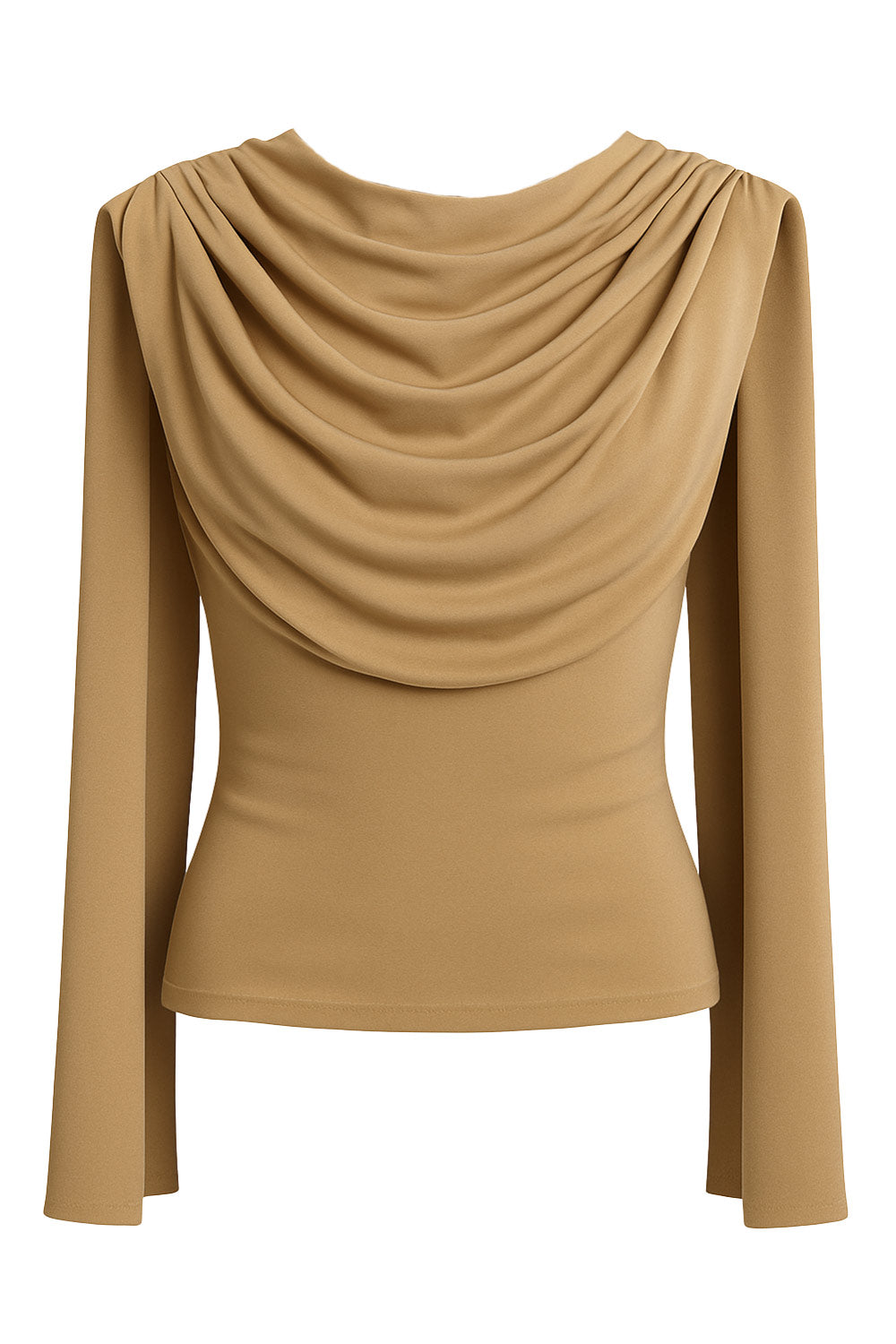 Top de fit ajustado, sin mangas, cuello redondo y detalle decorativo frontal con plisados en hombros.