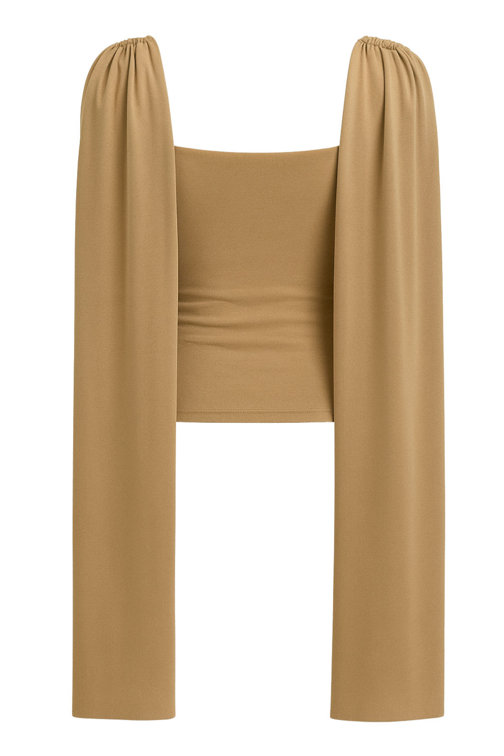 Top de fit ajustado, sin mangas, cuello redondo y detalle decorativo frontal con plisados en hombros.