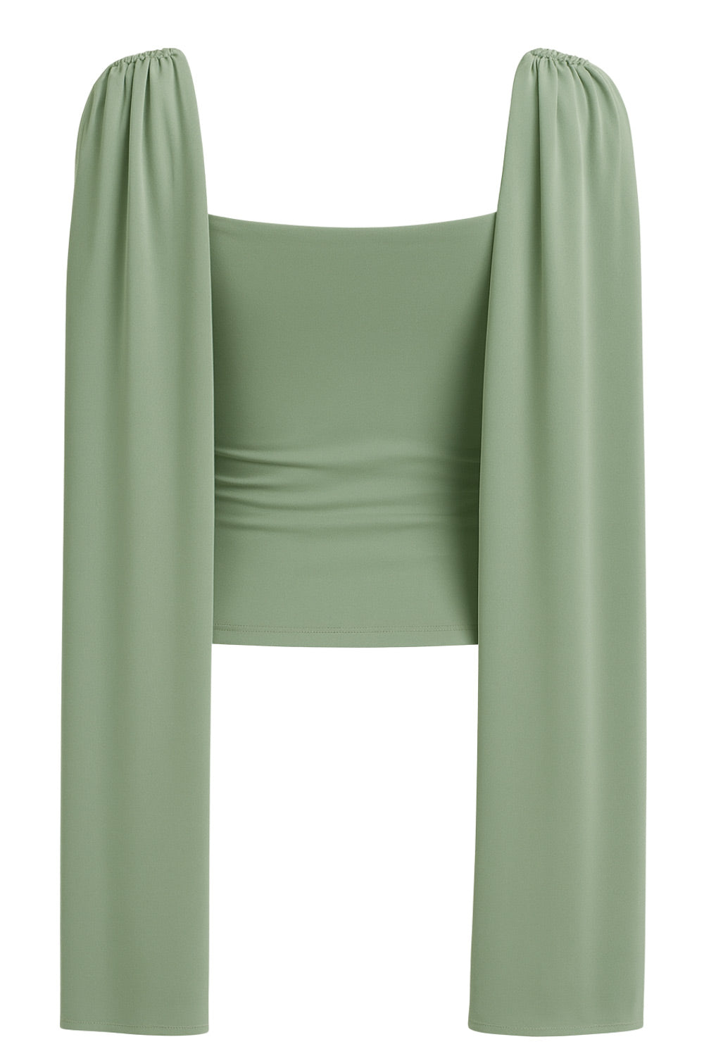 Top de fit ajustado, sin mangas, cuello redondo y detalle decorativo frontal con plisados en hombros.