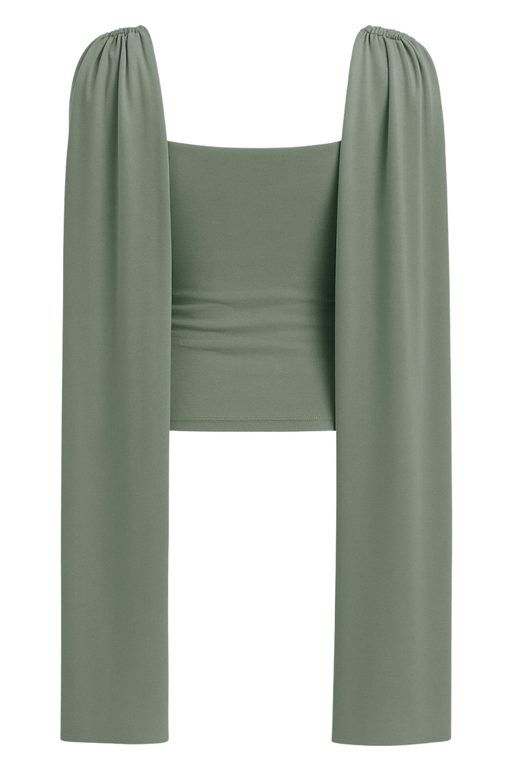 Top de fit ajustado, sin mangas, cuello redondo y detalle decorativo frontal con plisados en hombros.