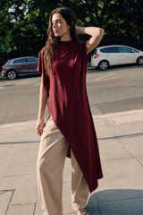 Asymmetrical draped top