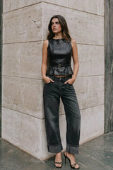 Peplum top with buttons