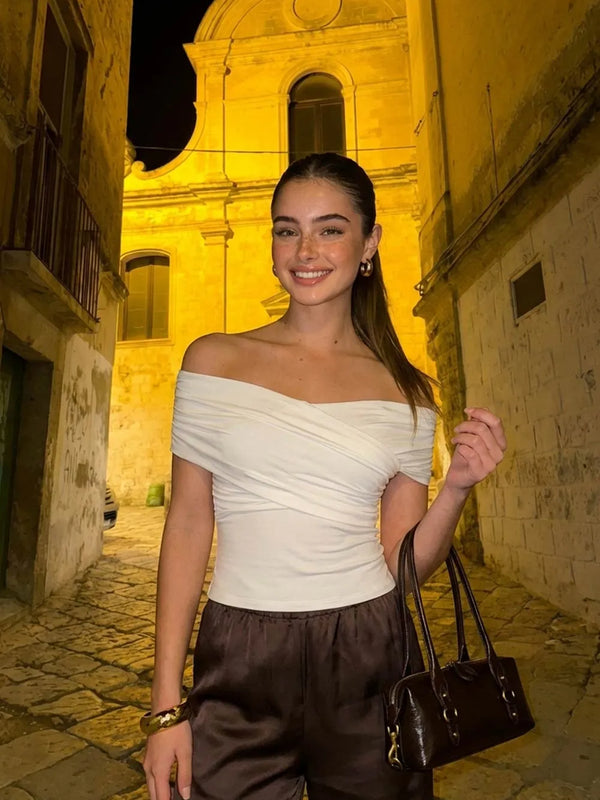 Top Grace cruzado manga corta