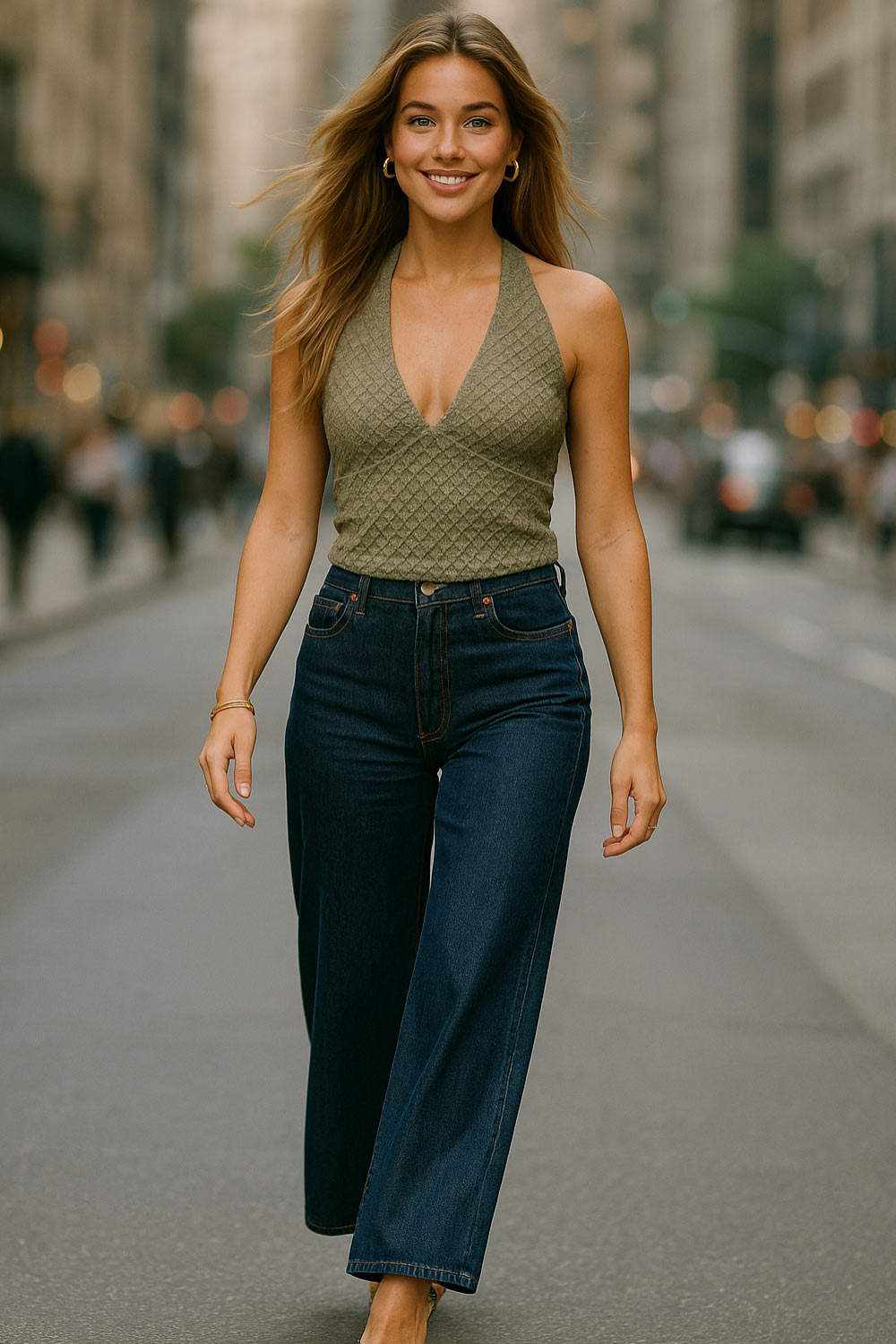 Top corto de cuello halter con escote v y cortes frontales, fit ajustado, escote en espalda y detalle de textura en tejido.