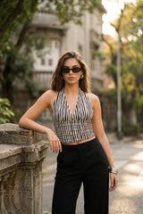 Top halter Grace de rayas