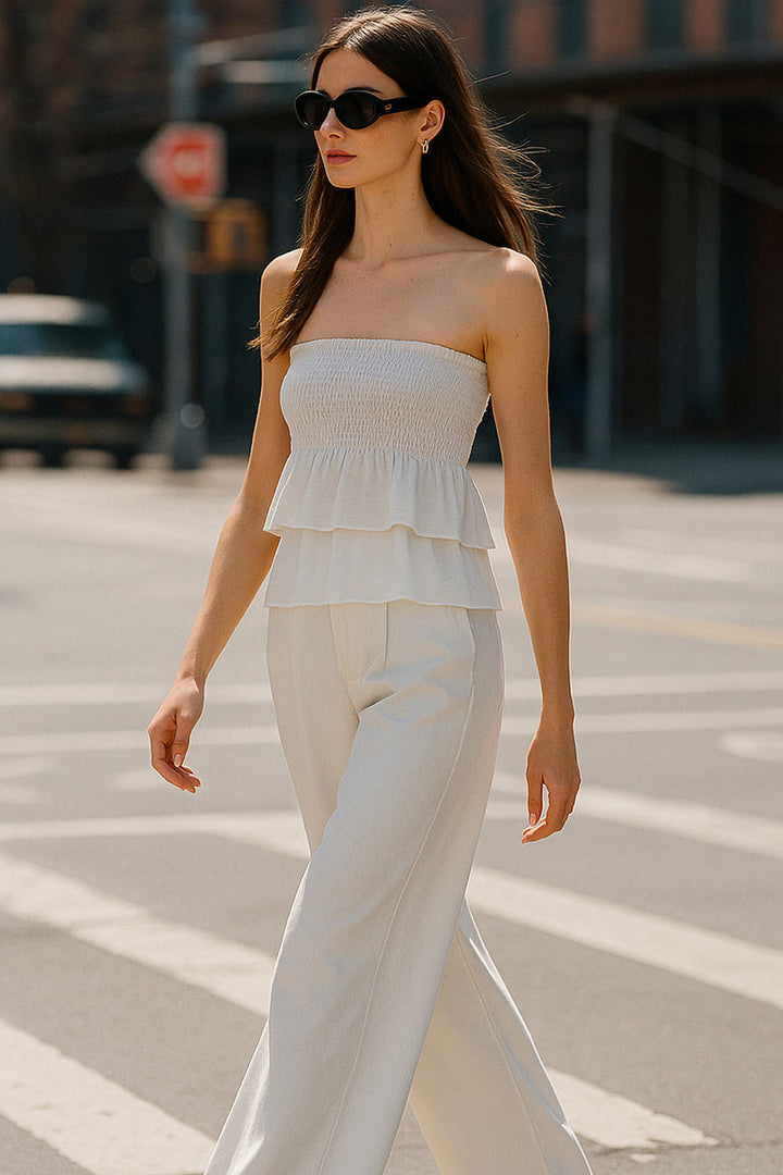 Top Hana strapless con olanes – HIGHSTREET