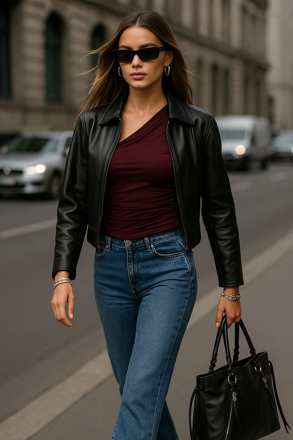 Top asimétrico de fit ajustado, un hombro con plisados, escote diagonal y plisados decorativos laterales.