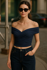 Top Priscy cruzado manga corta seguida