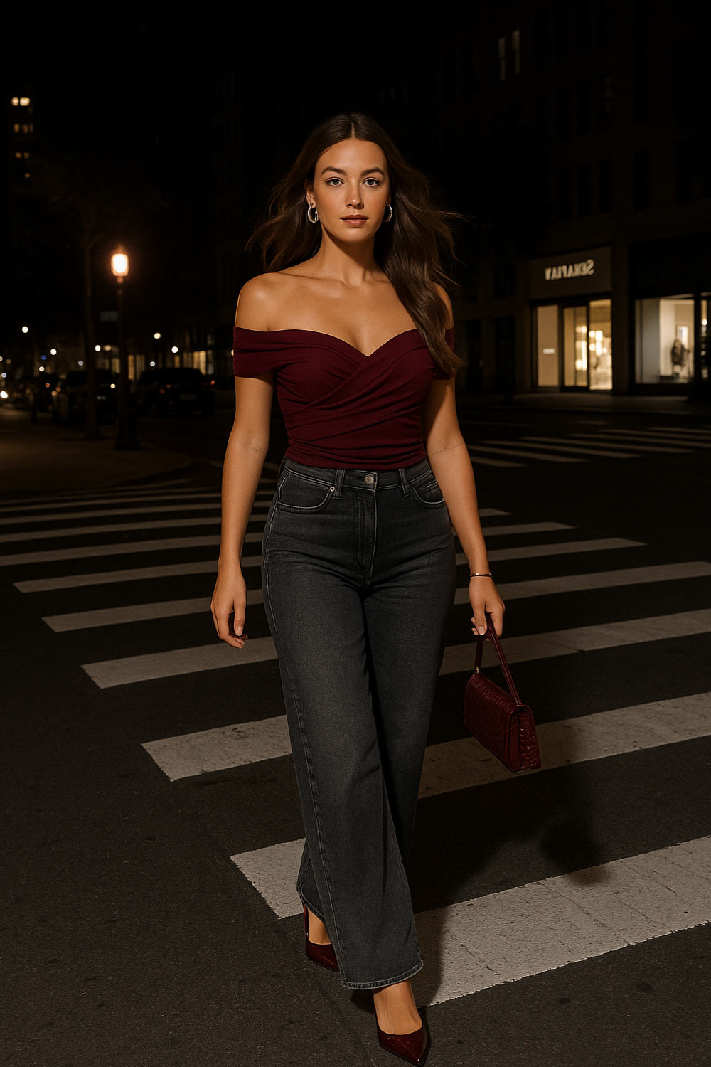 Top corto plisado de fit ajustado, escote v con cruce frontal, manga corta seguida, plisados en costados y hombros.