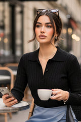 Top punto cuello polo