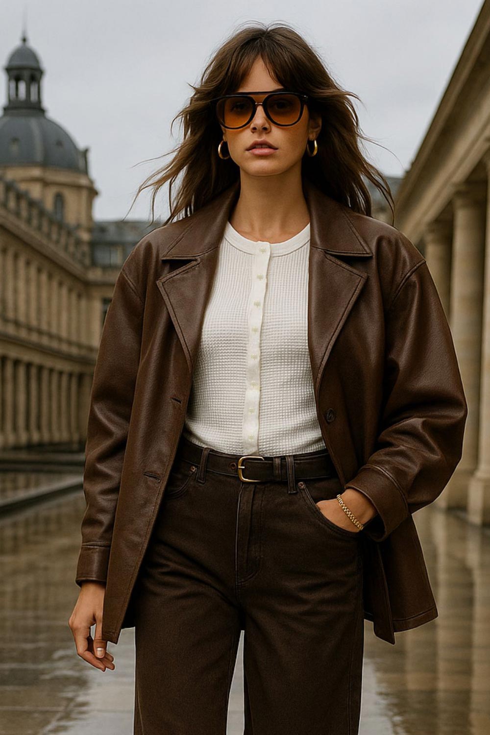 Top de punto, sin mangas, cuello redondo, bajo curveado frontal e hilera frontal de botones. Detalle de rib en bordes.