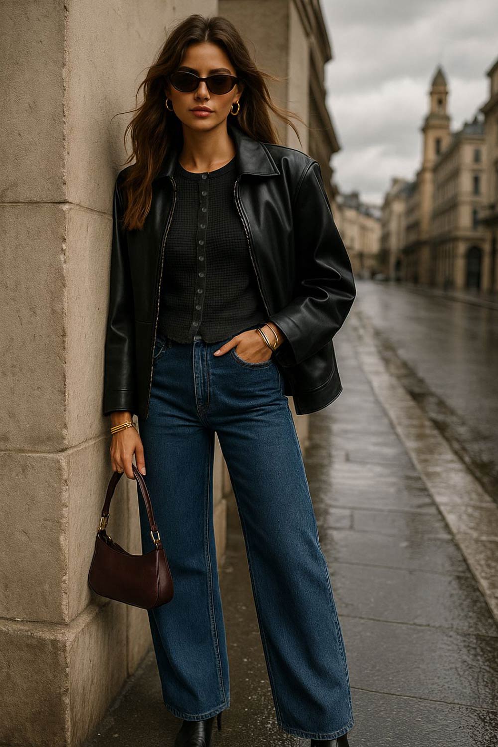 Top de punto, sin mangas, cuello redondo, bajo curveado frontal e hilera frontal de botones. Detalle de rib en bordes.