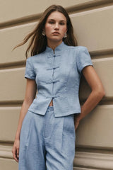 Top Babe mandarin collar