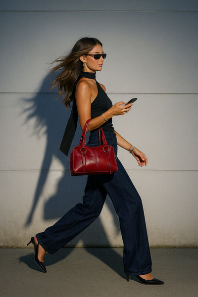 Top asimétrico de fit ajustado, sin mangas y escote diagonal con detalle de choker cruzado.