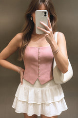 Top tirantes botones enfrente