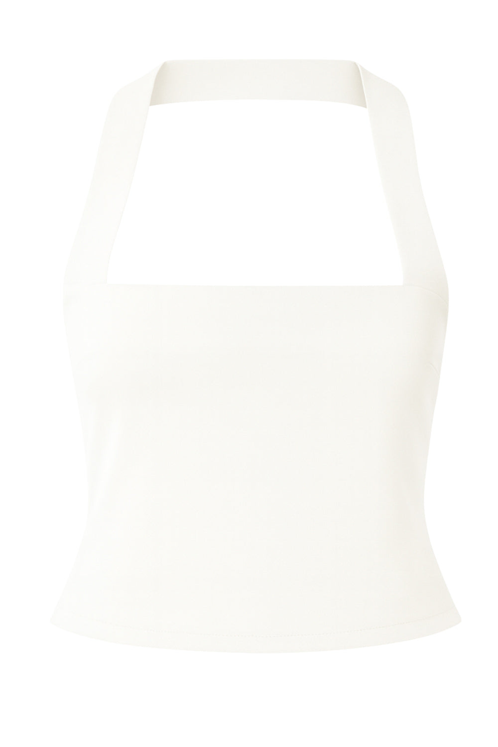 Top tubo de fit ajustado, escote recto, plisados en costados y detalle decorativo posterior de choker.