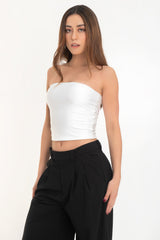 Top tubo corto satinado