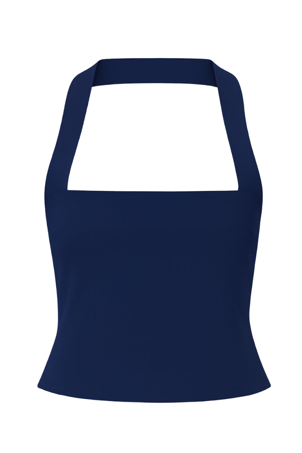 Top tubo de fit ajustado, escote recto, plisados en costados y detalle decorativo posterior de choker.