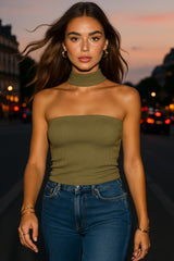 Top tubo Sway canalé choker