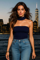 Top tubo Sway canalé choker