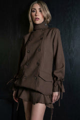 Vestido cruzado de cuello alto