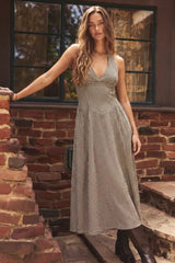Vestido halter estampado de cuadros