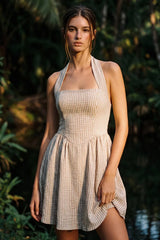 Vestido halter rayas