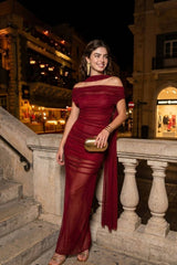 Vestido largo Whisper de mesh