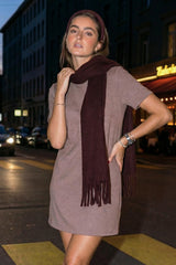 Vestido manga corta tacto suave