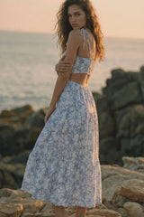 Vestido maxi flores