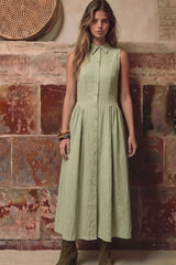 Midi button-up dress